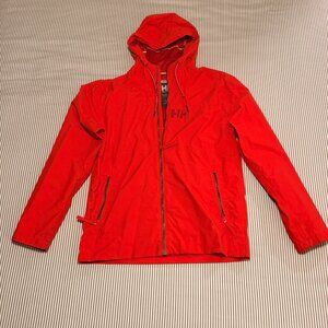 Helly Hansen Waterproof Rain Jacket Red | Men’s Large Hooded Shell